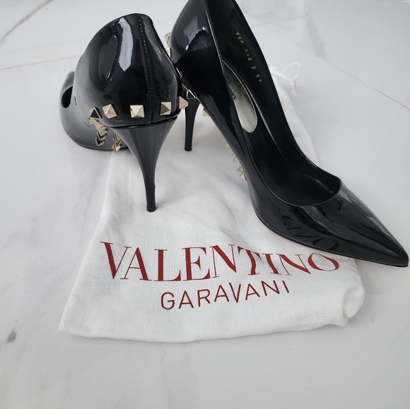 Valentino Garavani Shoes - Authentic Valentino Black Patent Leather Pumps Size 37